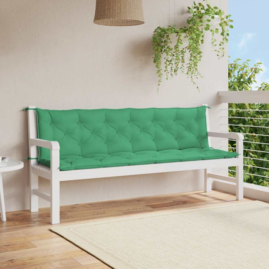 vidaXL Tuinbankkussen 200x(50+50)x7 cm oxford stof groen vidaXL Tuinbankkussen 200x(50+50)x7 cm oxford stof groen afbeelding 1