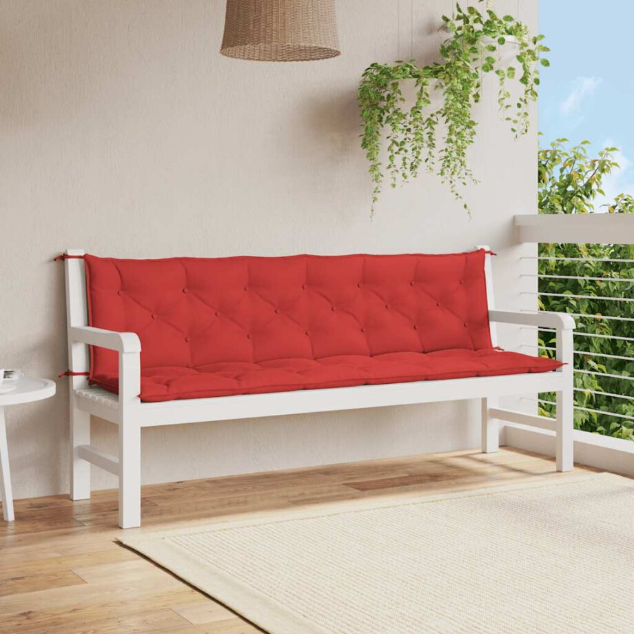 vidaXL Tuinbankkussen 200x(50+50)x7 cm oxford stof rood afbeelding 1