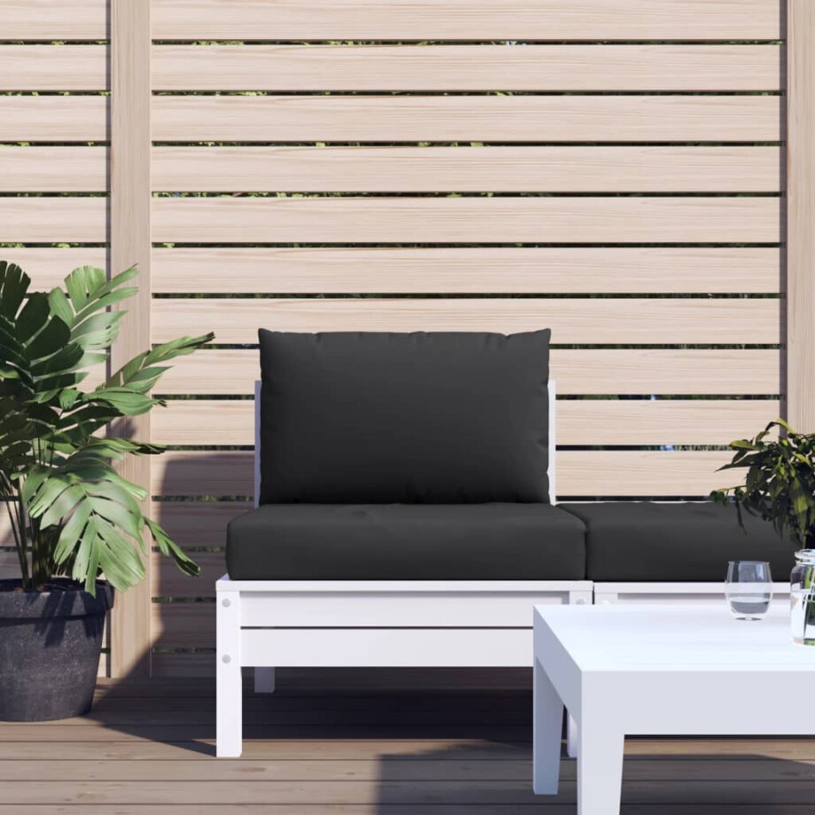 vidaXL Palletkussens 2 st stof zwart afbeelding 1