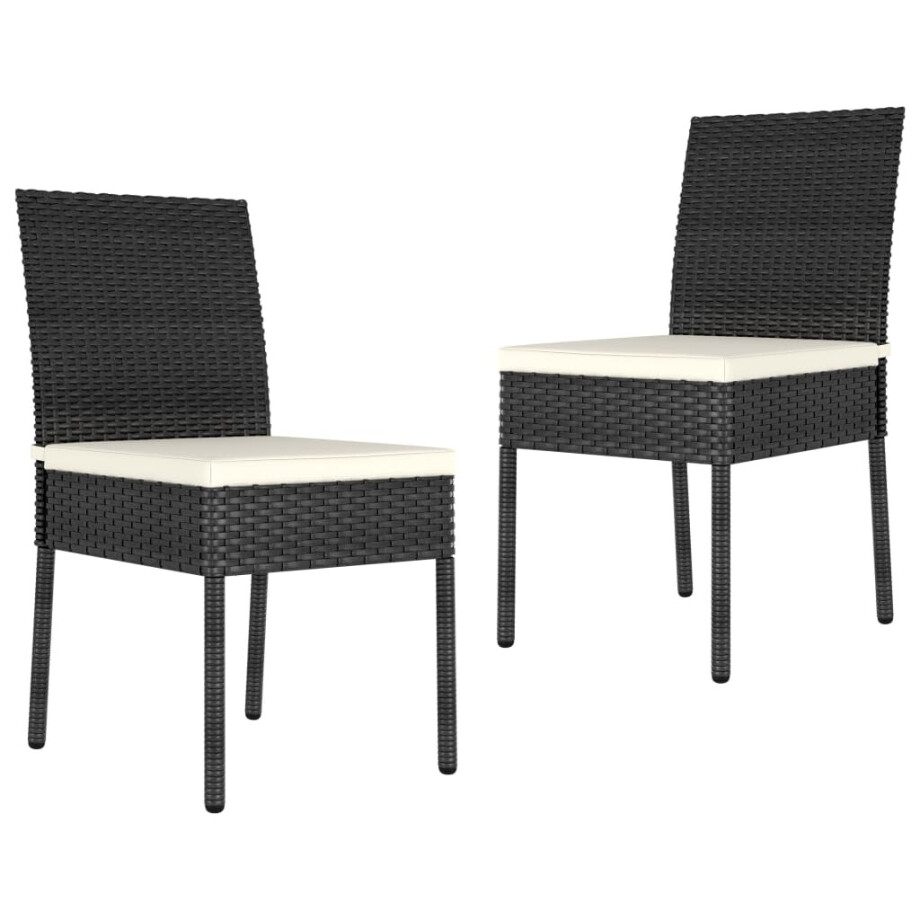 vidaXL Tuinstoelen 2 st poly rattan zwart afbeelding 1