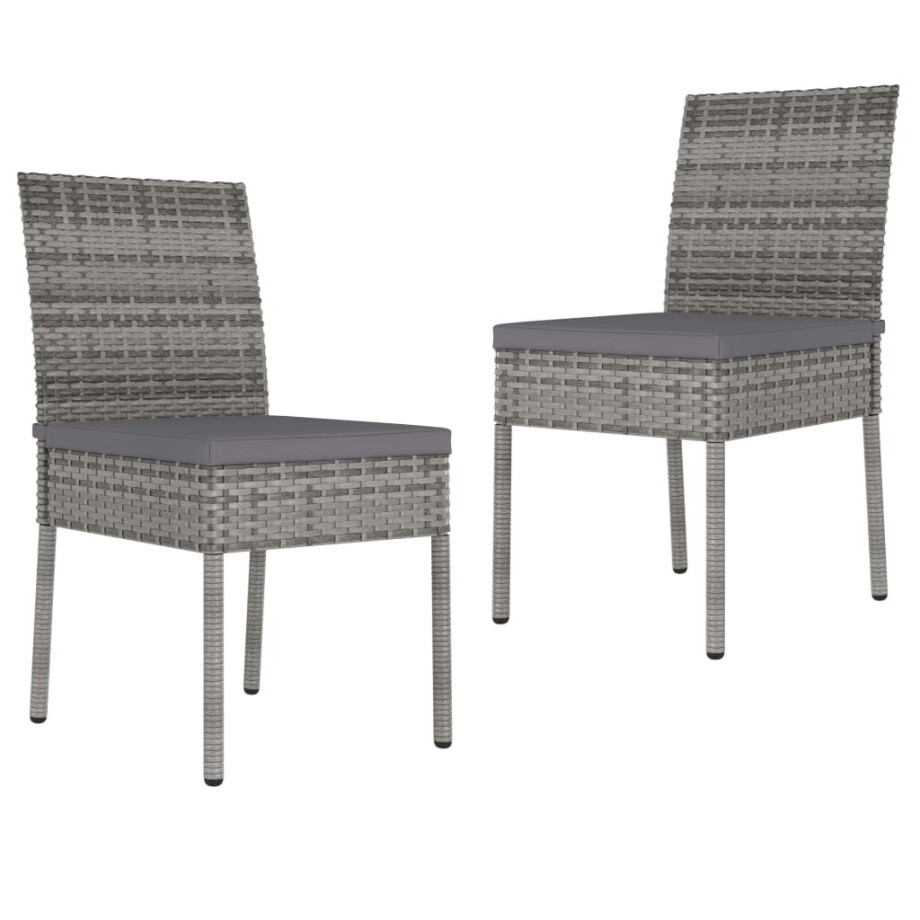 vidaXL Tuinstoelen 2 st poly rattan grijs afbeelding 1