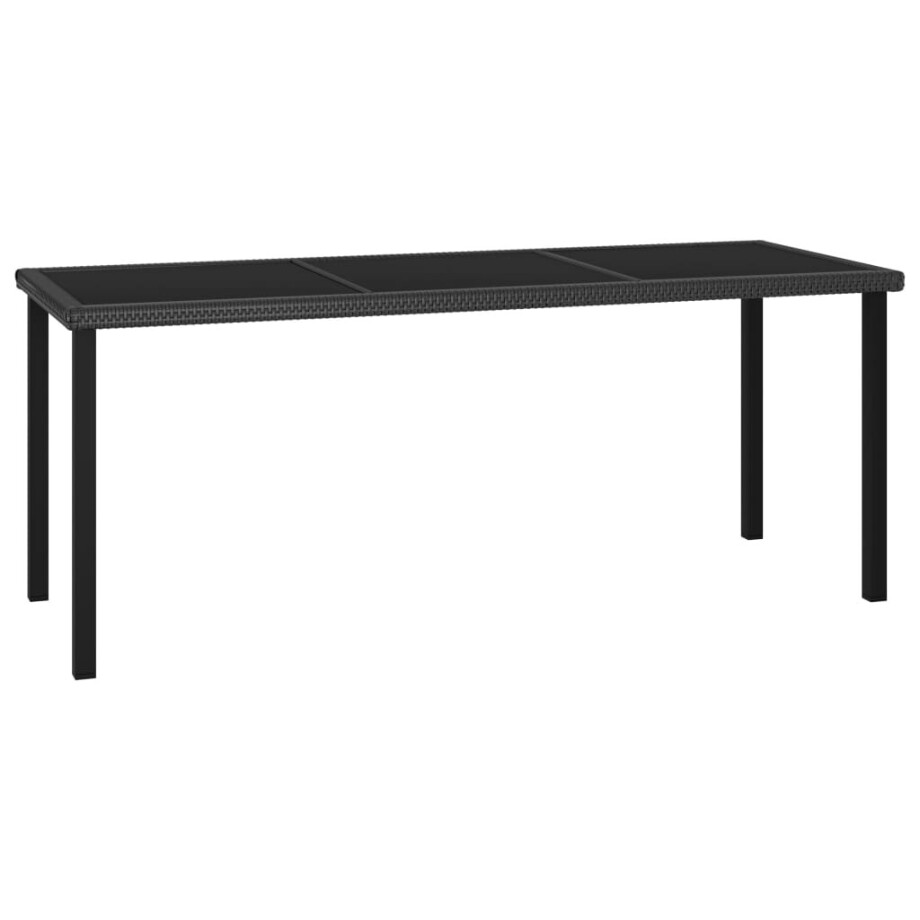 vidaXL Tuintafel 180x70x73 cm poly rattan zwart vidaXL Tuintafel 180x70x73 cm poly rattan zwart afbeelding 1