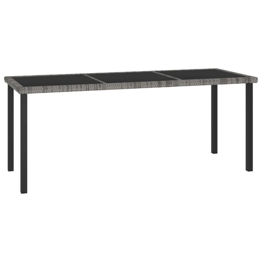 vidaXL Tuintafel 180x70x73 cm poly rattan grijs vidaXL Tuintafel 180x70x73 cm poly rattan grijs afbeelding 1