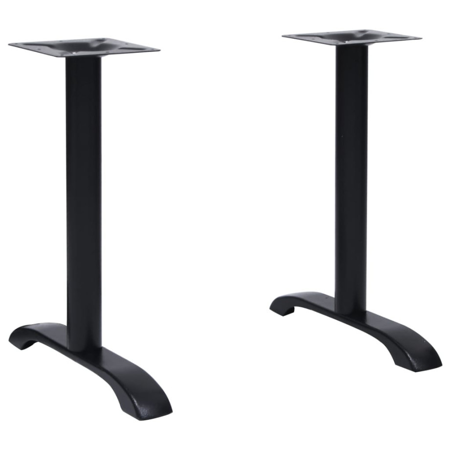 vidaXL Bistrotafelpoten 2 st 61x8x72 cm gietijzer zwart afbeelding 1