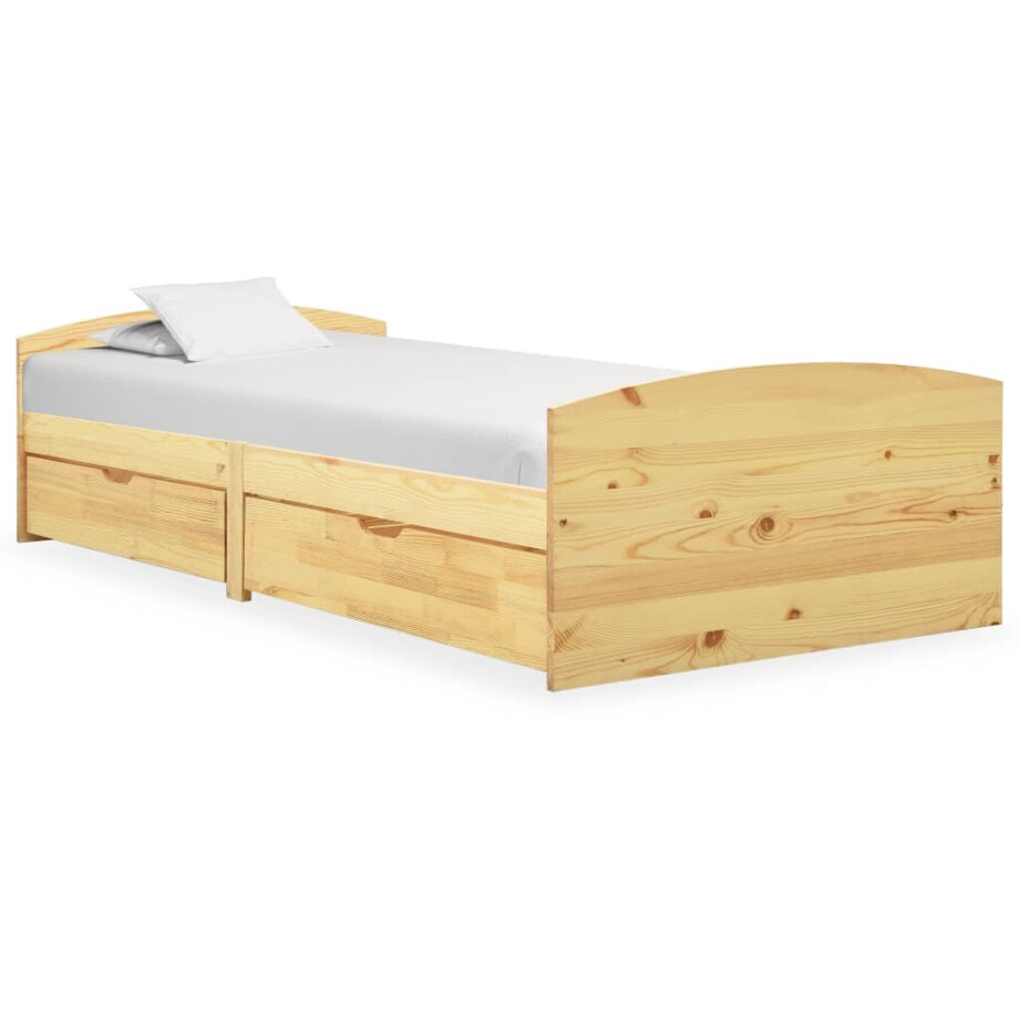 vidaXL Bedframe met 2 lades massief grenenhout 90x200 cm vidaXL Bedframe met 2 lades massief grenenhout 90x200 cm afbeelding 1
