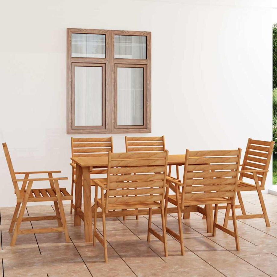 vidaXL 7-delige Tuinset massief acaciahout vidaXL 7-delige Tuinset massief acaciahout afbeelding 1