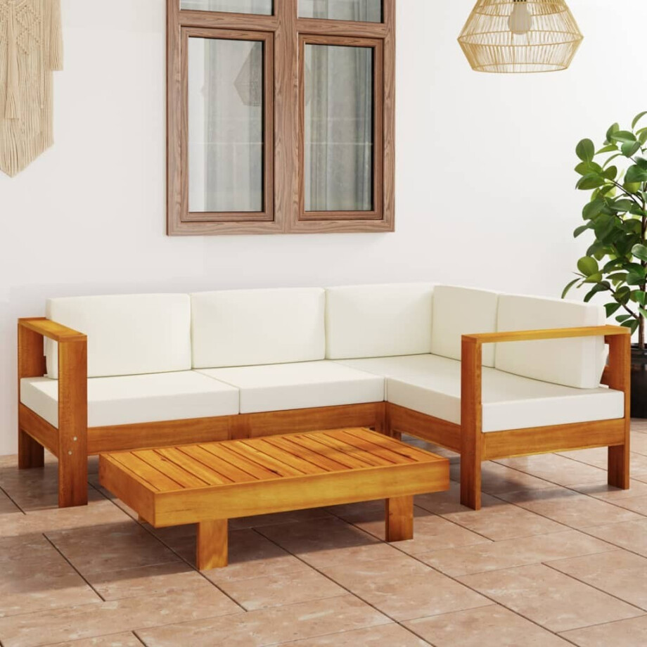 vidaXL 5-delige tuinloungeset met kussens 100x60 cm acaciahout afbeelding 1