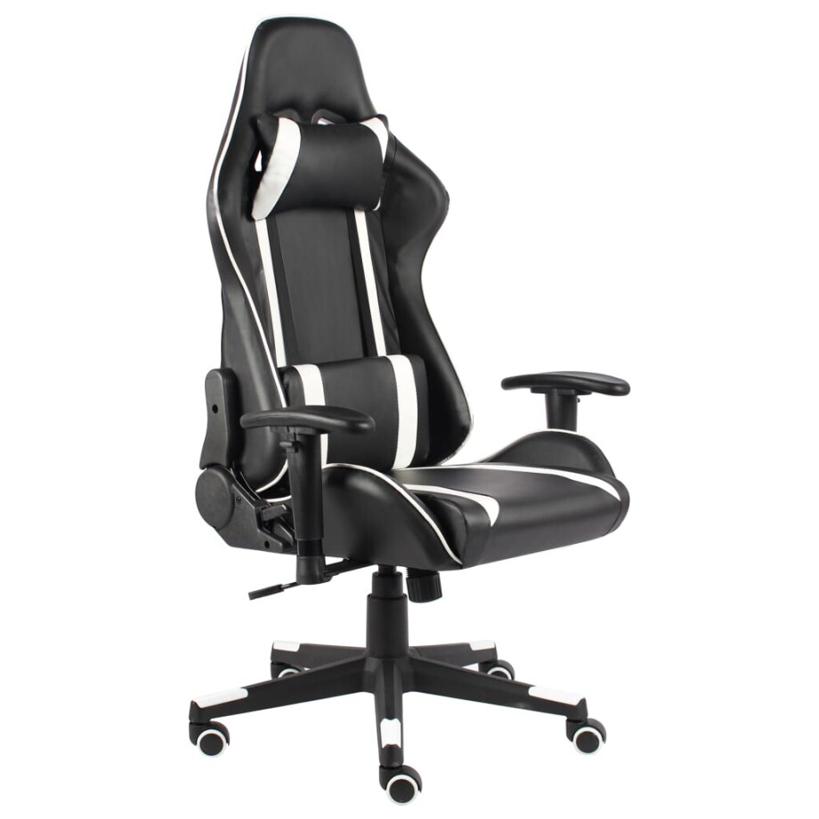 vidaXL Gamestoel draaibaar PVC wit afbeelding 1