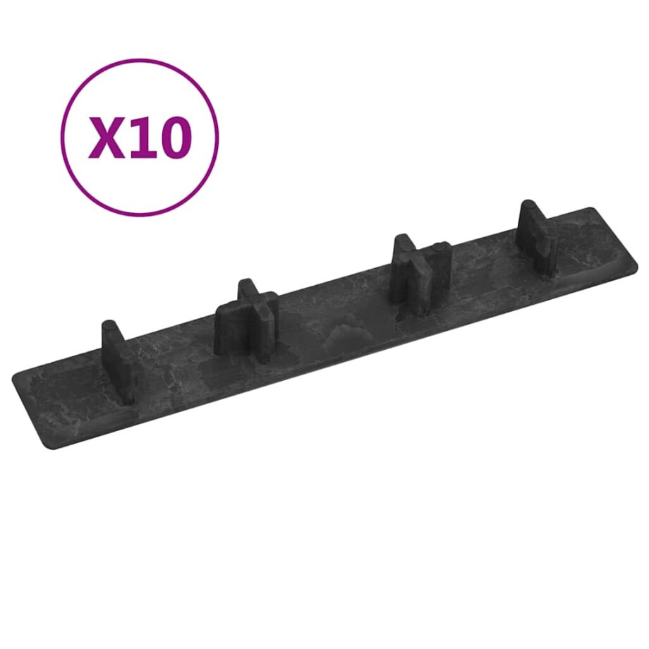 vidaXL Terrasafdekkappen 10 st kunststof zwart afbeelding 1