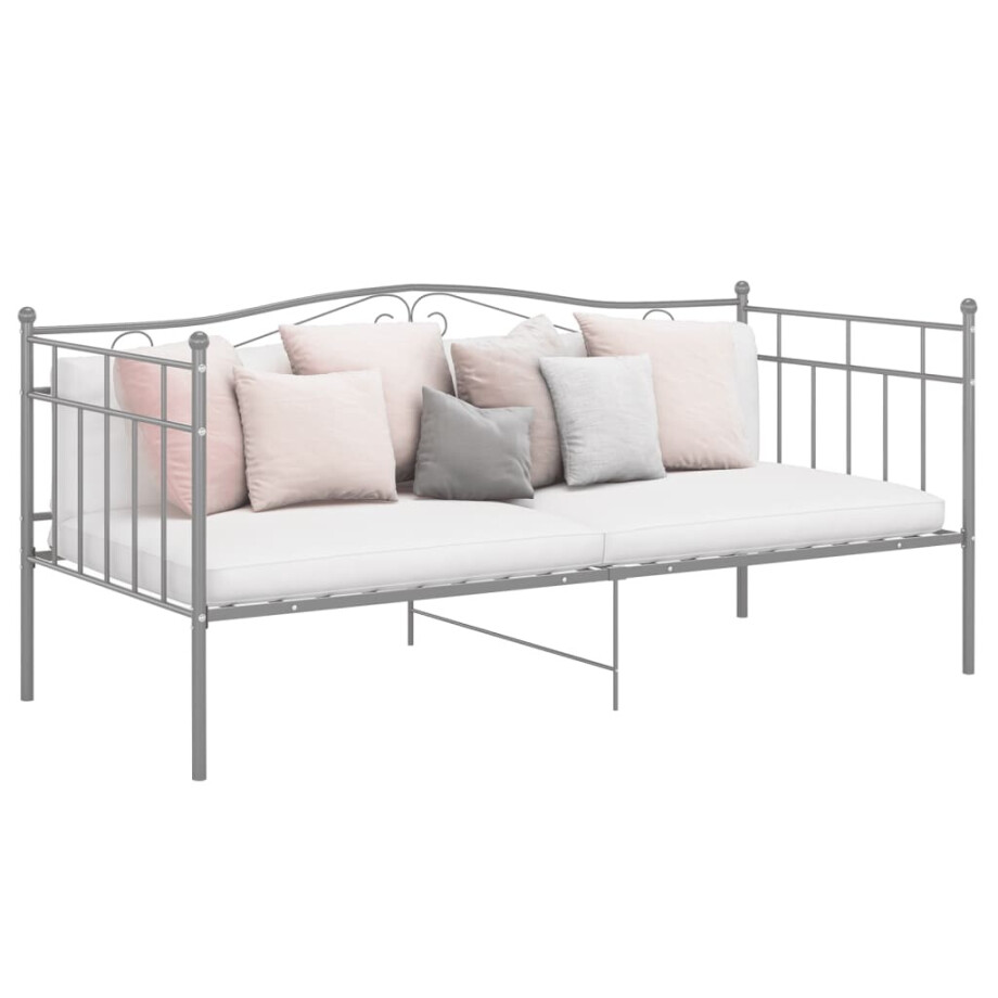 vidaXL Slaapbank metaal grijs 90x200 cm afbeelding 1