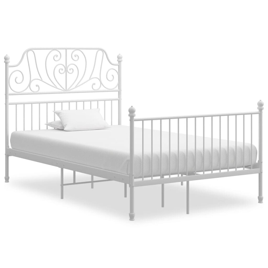 vidaXL Bedframe metaal wit 120x200 cm afbeelding 1