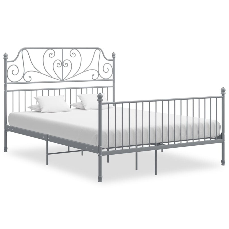vidaXL Bedframe zonder matras metaal grijs 140x200 cm vidaXL Bedframe zonder matras metaal grijs 140x200 cm afbeelding 1