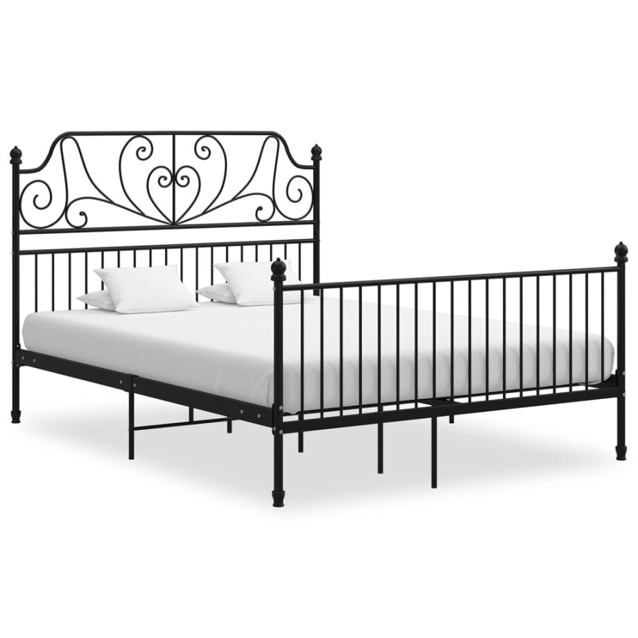 vidaXL Bedframe metaal zwart 160x200 cm afbeelding 1