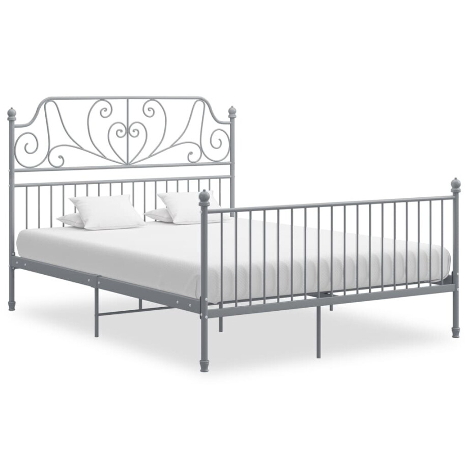 vidaXL Bedframe metaal grijs 160x200 cm afbeelding 1