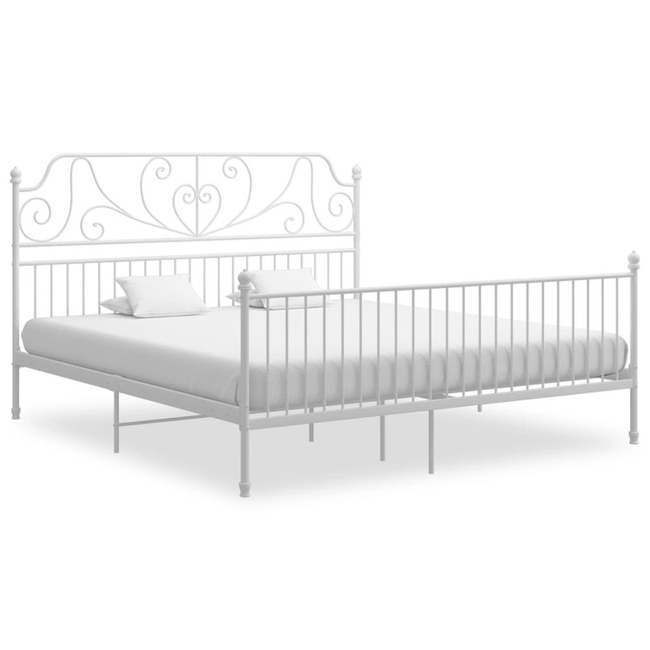 vidaXL Bedframe metaal wit 180x200 cm afbeelding 1