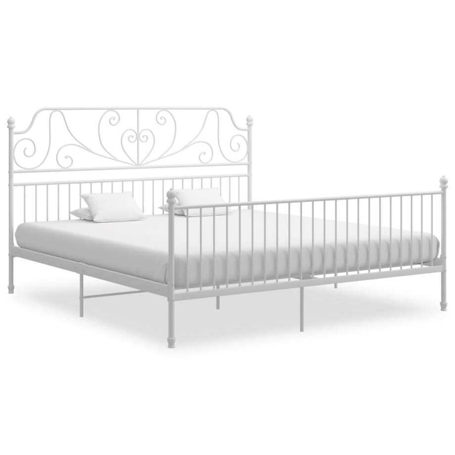 vidaXL Bedframe metaal wit 200x200 cm afbeelding 1
