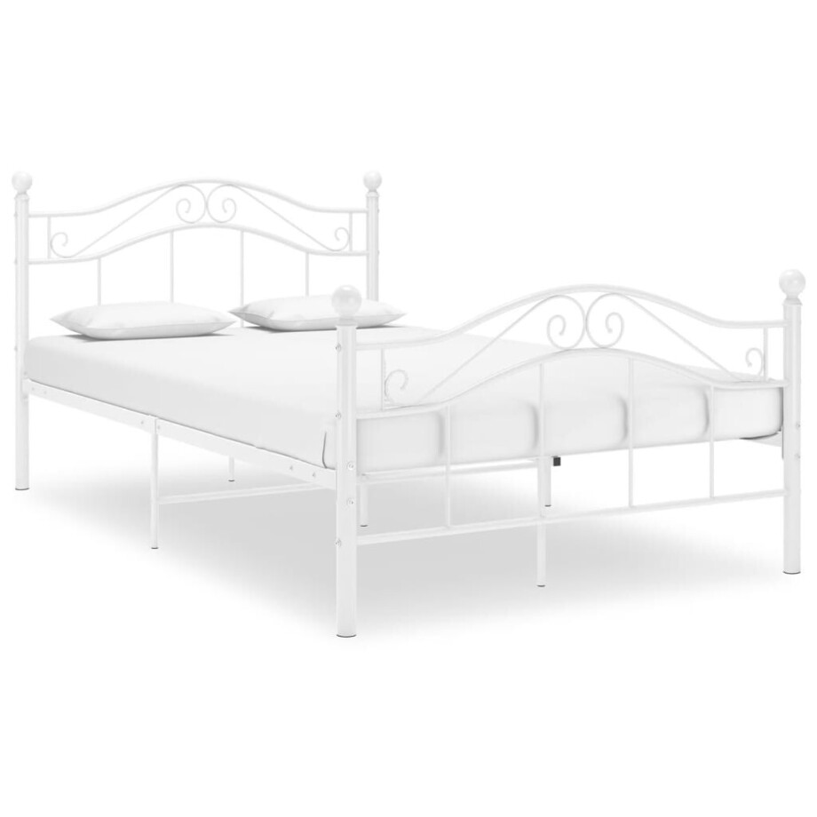 vidaXL Bedframe metaal wit 120x200 cm afbeelding 1