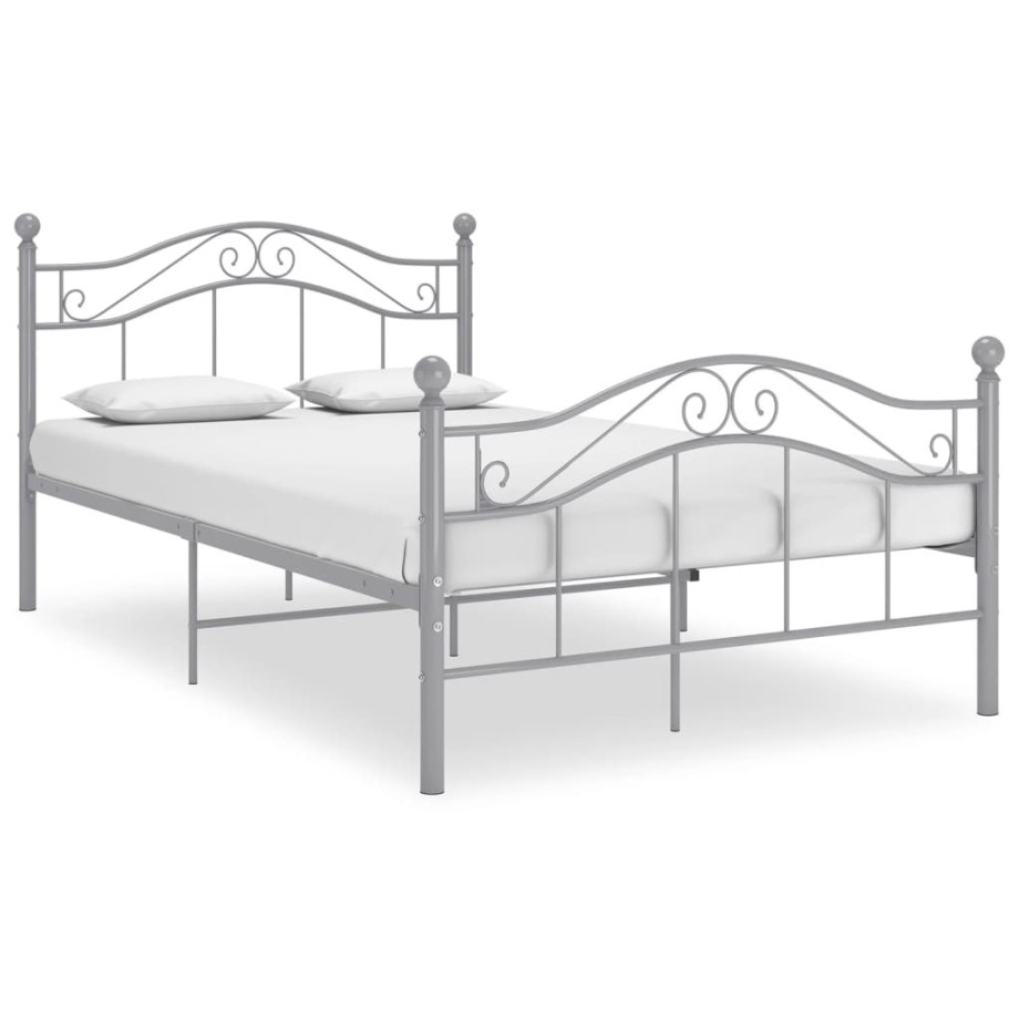 vidaXL Bedframe metaal grijs 120x200 cm afbeelding 1