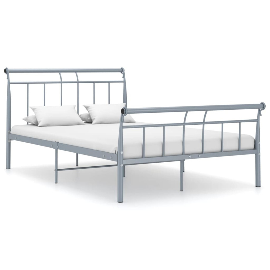 vidaXL Bedframe metaal grijs 120x200 cm afbeelding 1