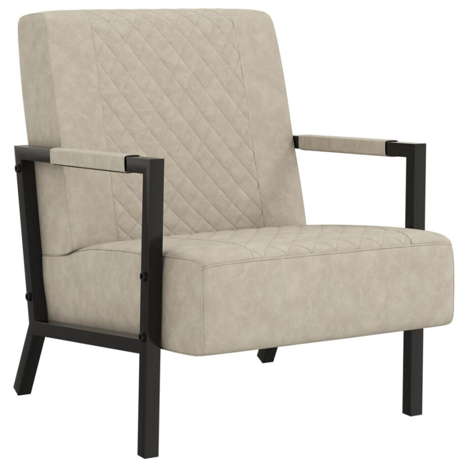 vidaXL Fauteuil kunstleer lichtgrijs afbeelding 1