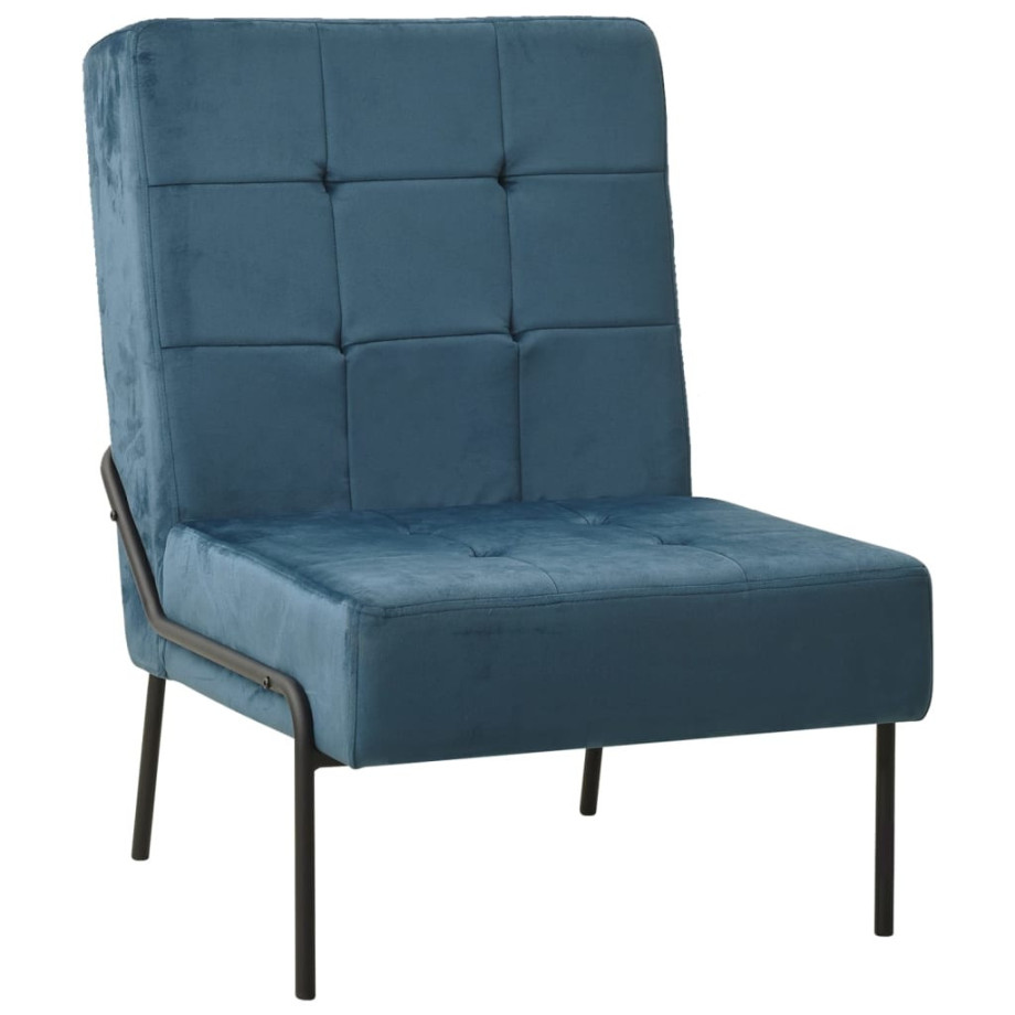 vidaXL Relaxstoel 65x79x87 cm fluweel blauw afbeelding 1
