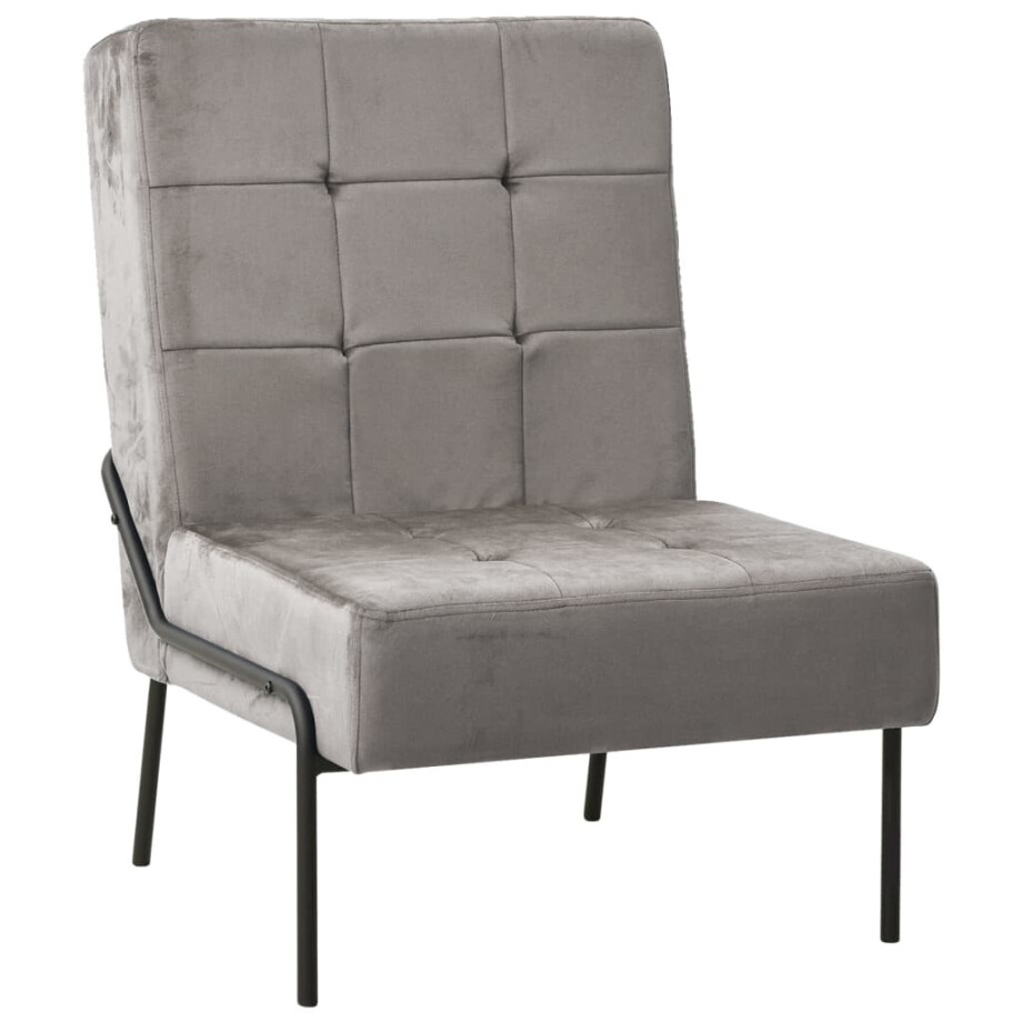 vidaXL Relaxstoel 65x79x87 cm fluweel lichtgrijs vidaXL Relaxstoel 65x79x87 cm fluweel lichtgrijs afbeelding 1