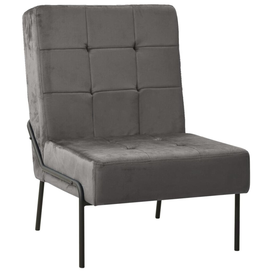 vidaXL Relaxstoel 65x79x87 cm fluweel donkergrijs vidaXL Relaxstoel 65x79x87 cm fluweel donkergrijs afbeelding 1