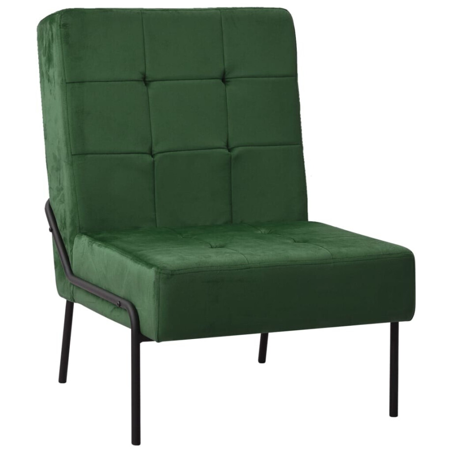 vidaXL Relaxstoel 65x79x87 cm fluweel donkergroen vidaXL Relaxstoel 65x79x87 cm fluweel donkergroen afbeelding 1