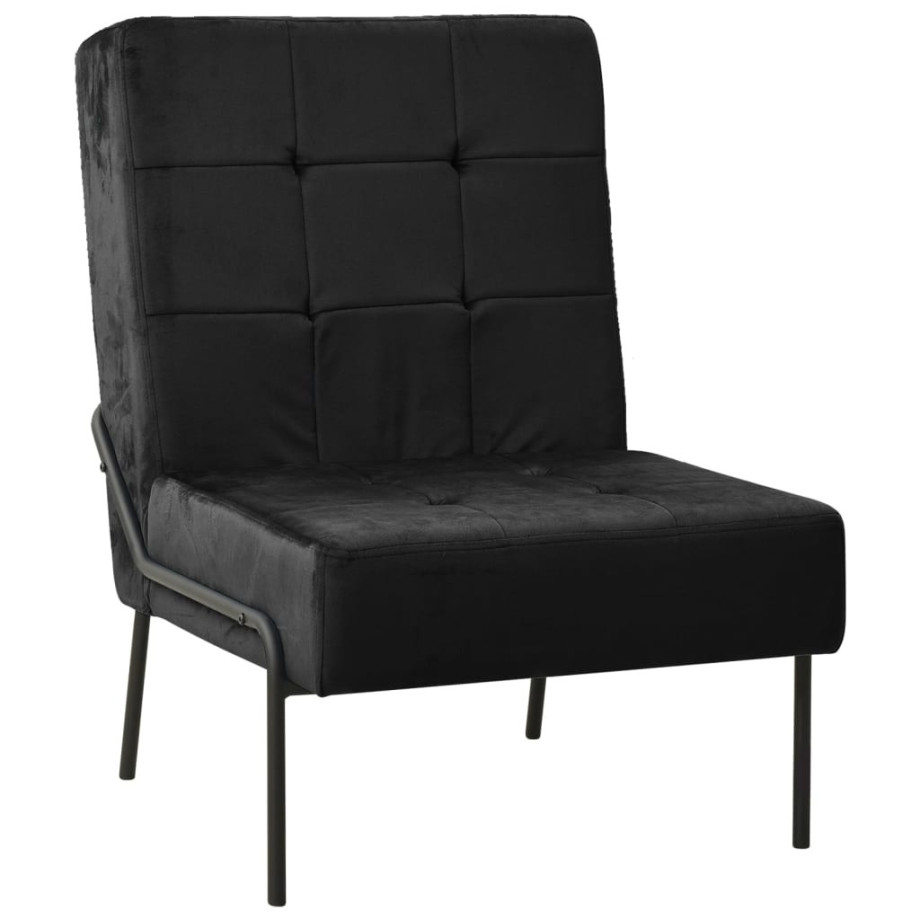vidaXL Relaxstoel 65x79x87 cm fluweel zwart afbeelding 1