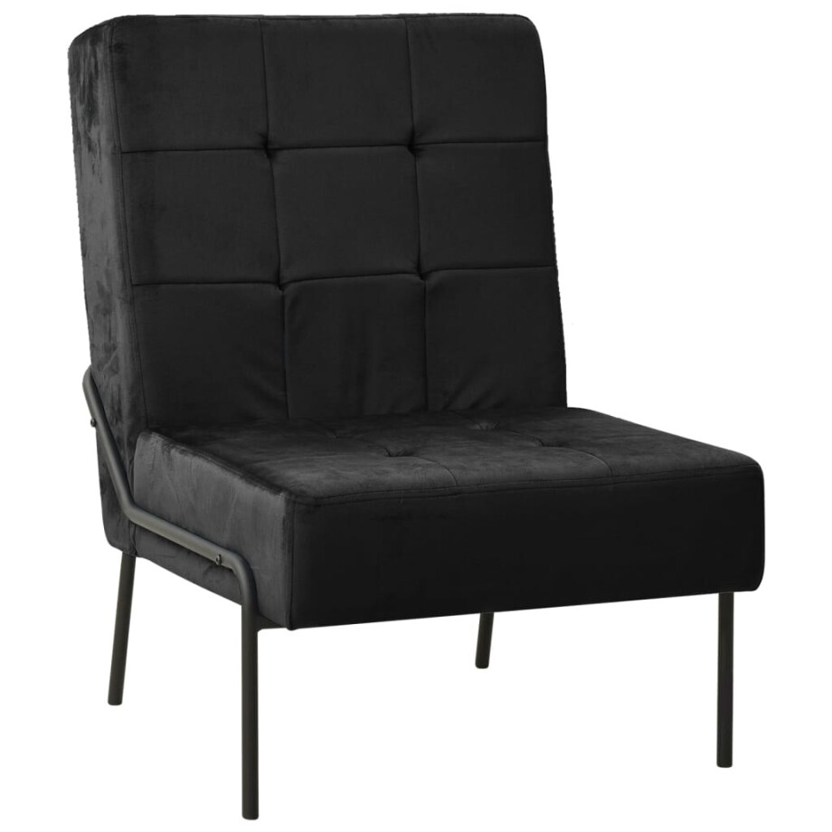 vidaXL Relaxstoel 65x79x87 cm fluweel zwart vidaXL Relaxstoel 65x79x87 cm fluweel zwart afbeelding 1