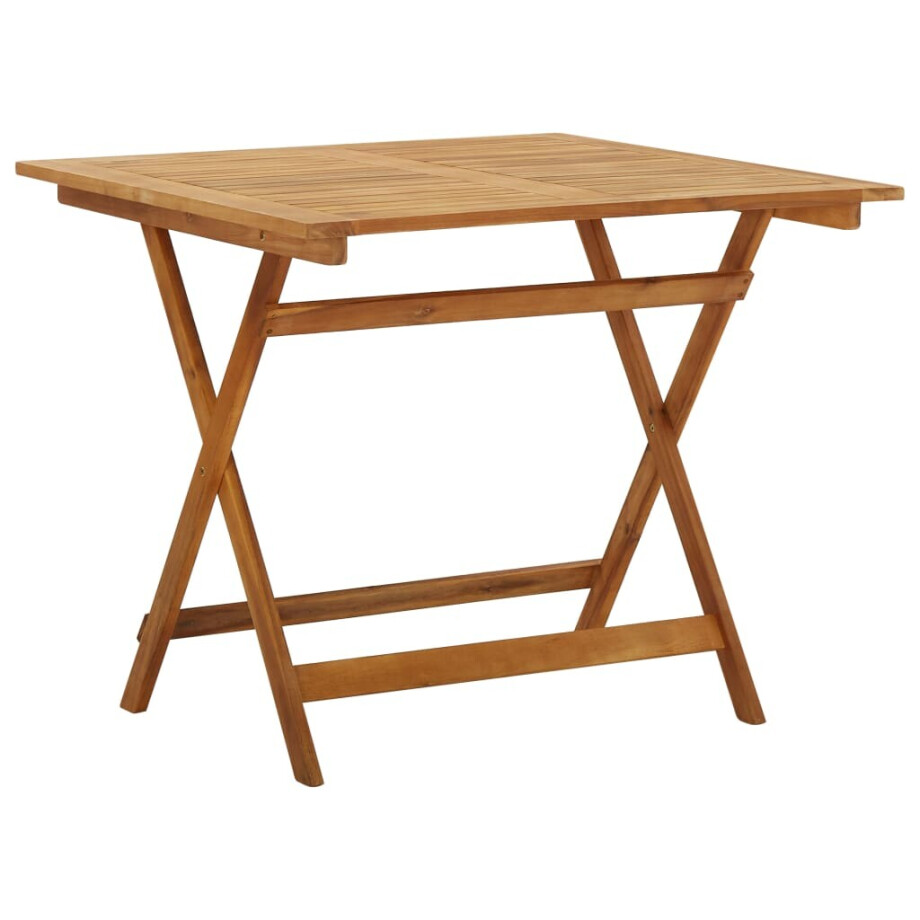 vidaXL Tuintafel inklapbaar 90x90x75 cm massief acaciahout afbeelding 1