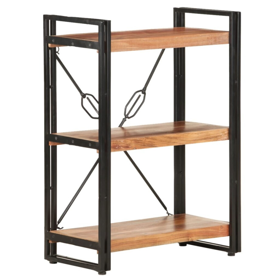 vidaXL Boekenkast met 3 schappen 60x30x80 cm massief acaciahout afbeelding 1