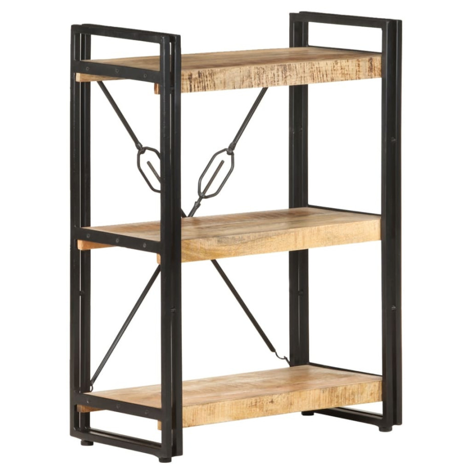 vidaXL Boekenkast met 3 schappen 60x30x80 cm massief mangohout afbeelding 1
