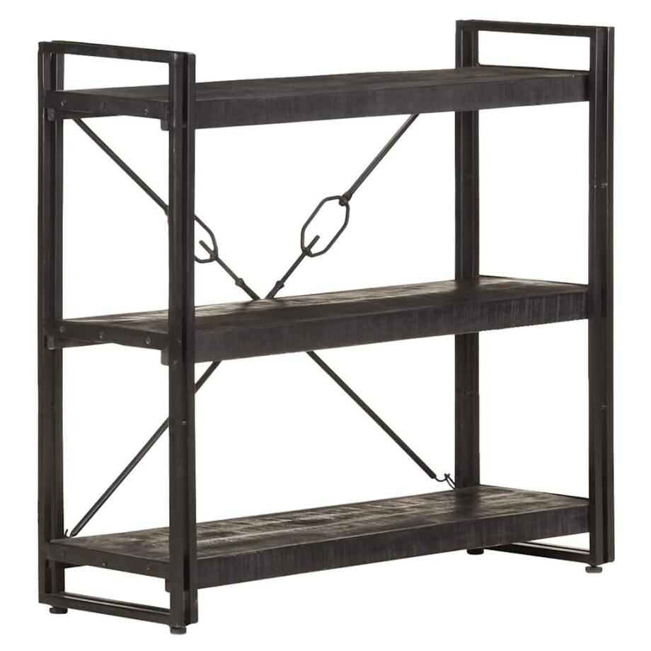 vidaXL Boekenkast met 3 schappen 90x30x80 cm massief mangohout afbeelding 1