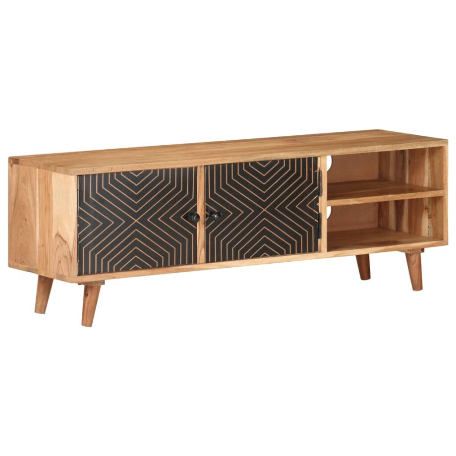 vidaXL Tv-meubel 115x30x39 cm massief acaciahout vidaXL Tv-meubel 115x30x39 cm massief acaciahout afbeelding 1