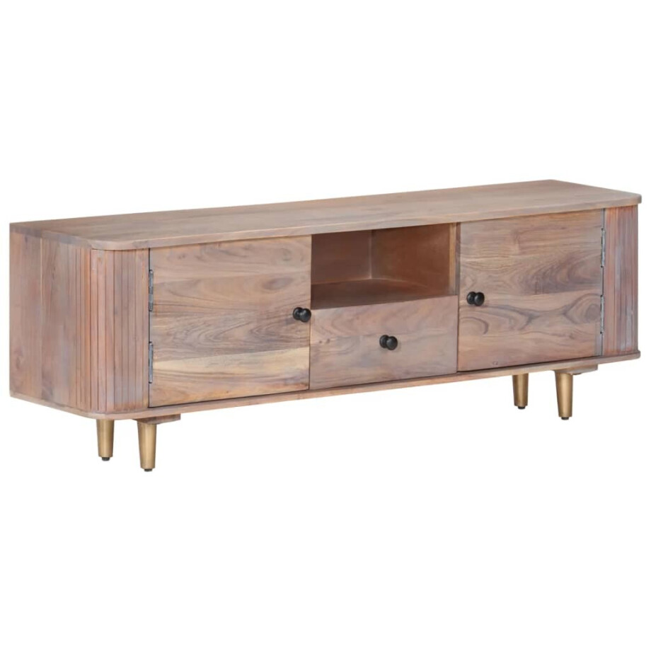vidaXL Tv-meubel 118x30x40 cm massief acaciahout afbeelding 1