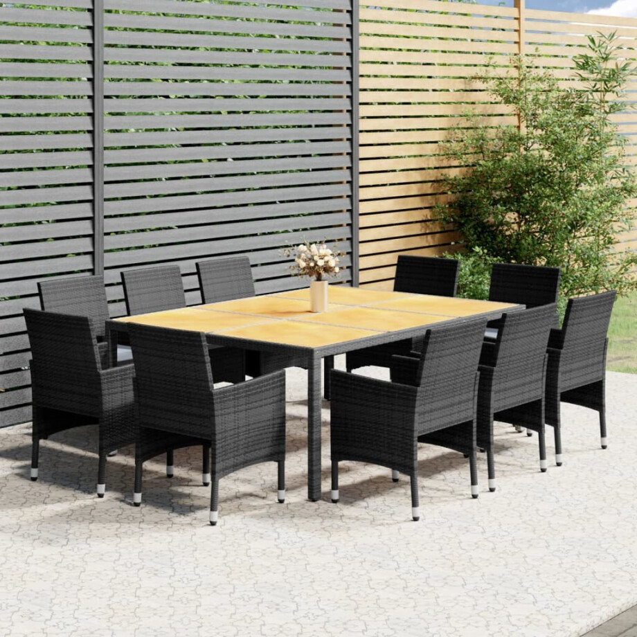 vidaXL 11-delige Tuinset poly rattan grijs afbeelding 1