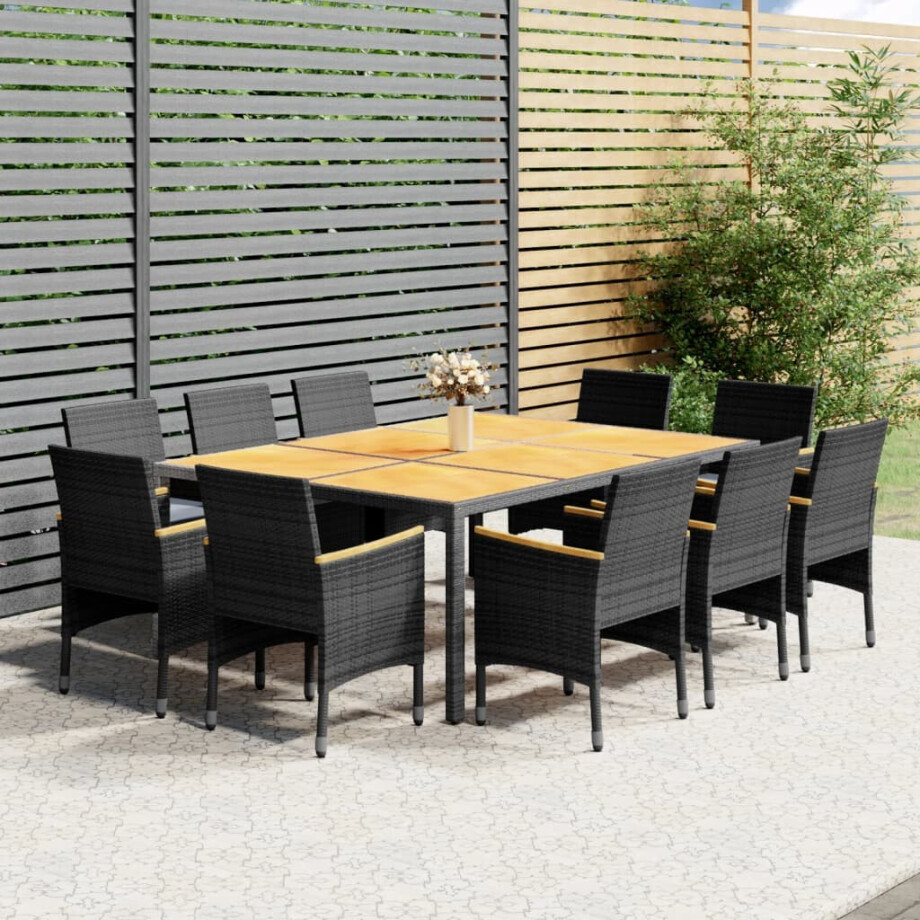 vidaXL 11-delige Tuinset poly rattan grijs vidaXL 11-delige Tuinset poly rattan grijs afbeelding 1
