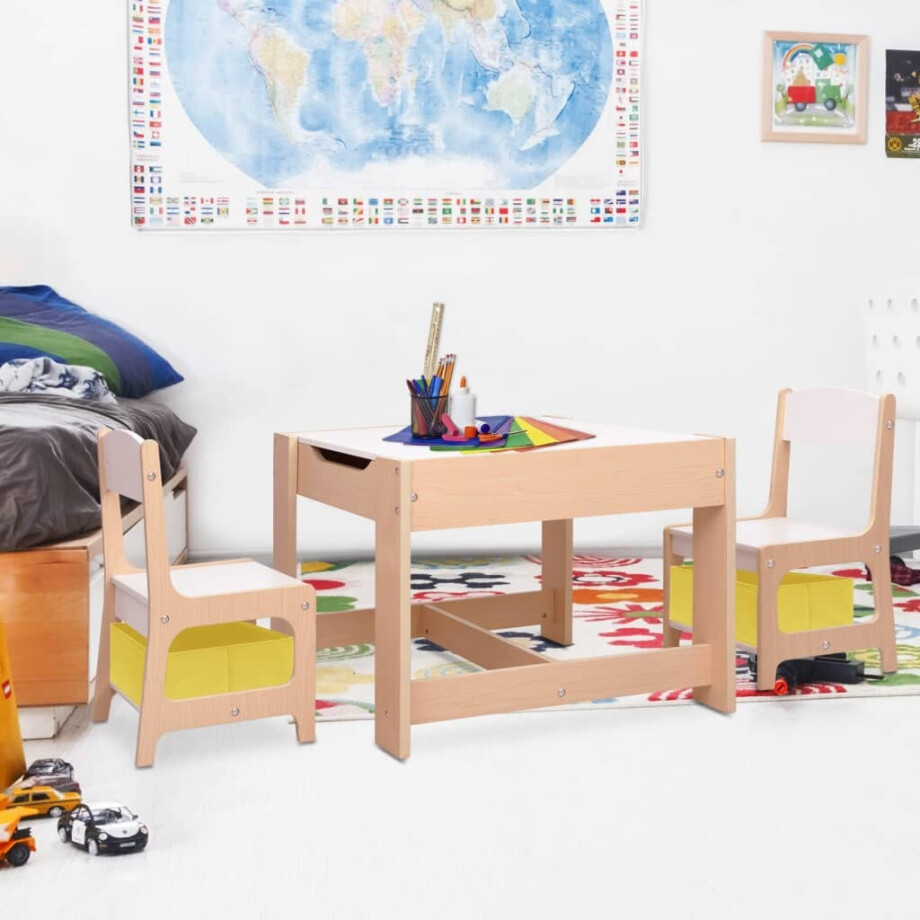 vidaXL Kindertafel met 2 stoelen MDF vidaXL Kindertafel met 2 stoelen MDF afbeelding 1