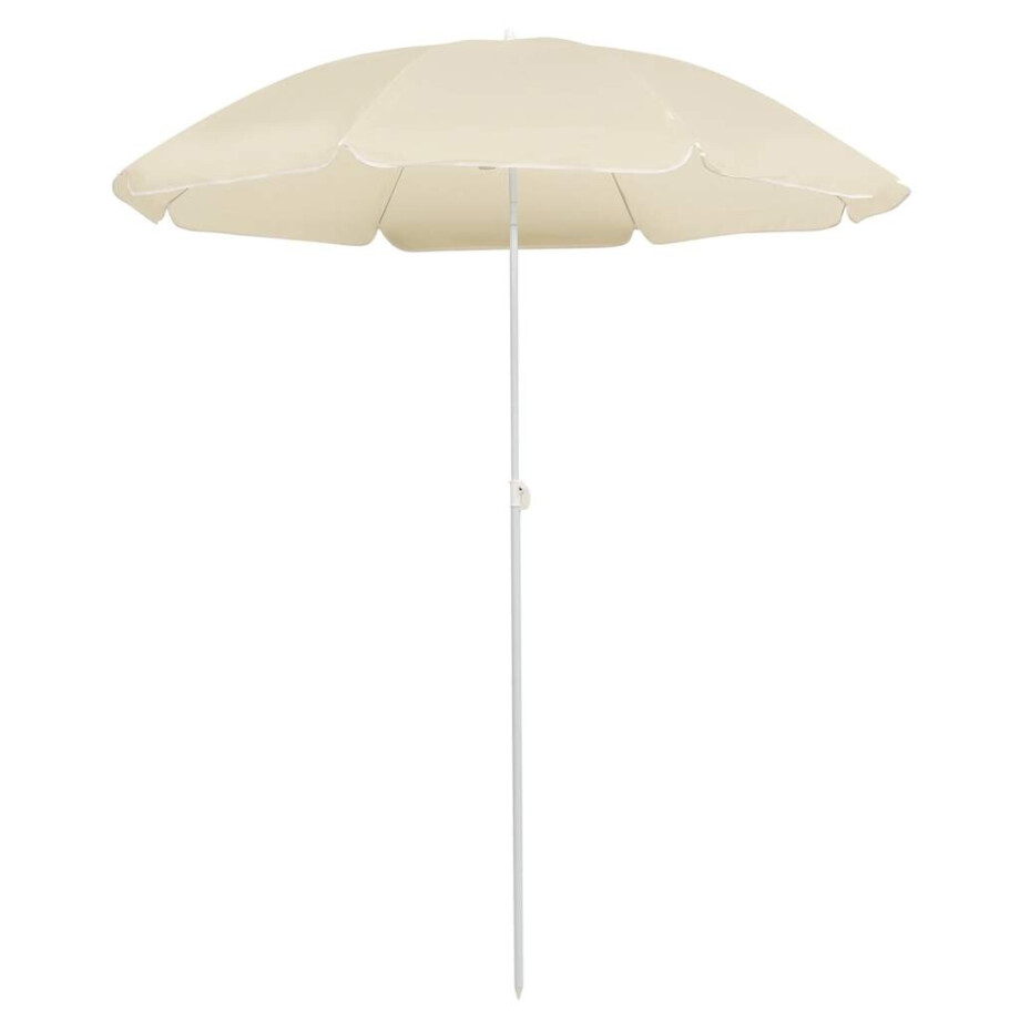 vidaXL Parasol met stalen paal 180 cm zandkleurig afbeelding 1