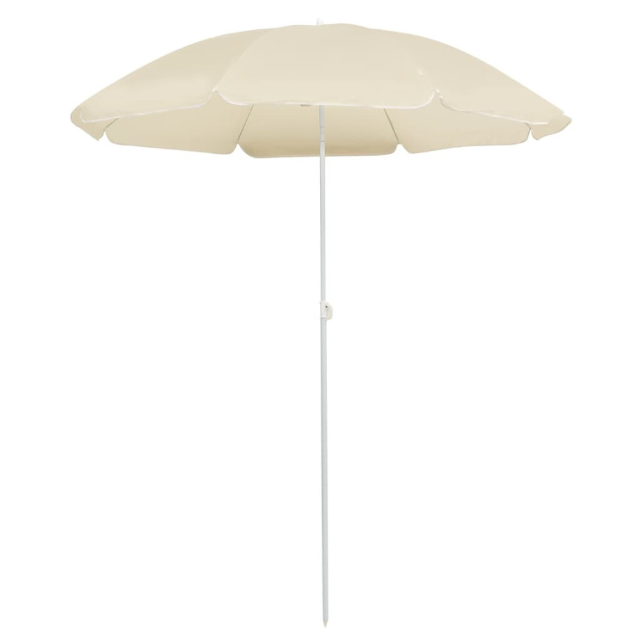 vidaXL Parasol met stalen paal 180 cm zandkleurig afbeelding 1