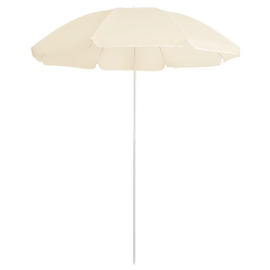 vidaXL Parasol met stalen paal 180 cm zandkleurig afbeelding 1