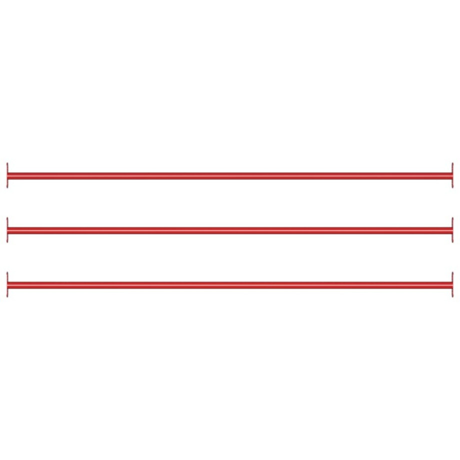 vidaXL Rekstokken 3 st 125 cm staal rood afbeelding 