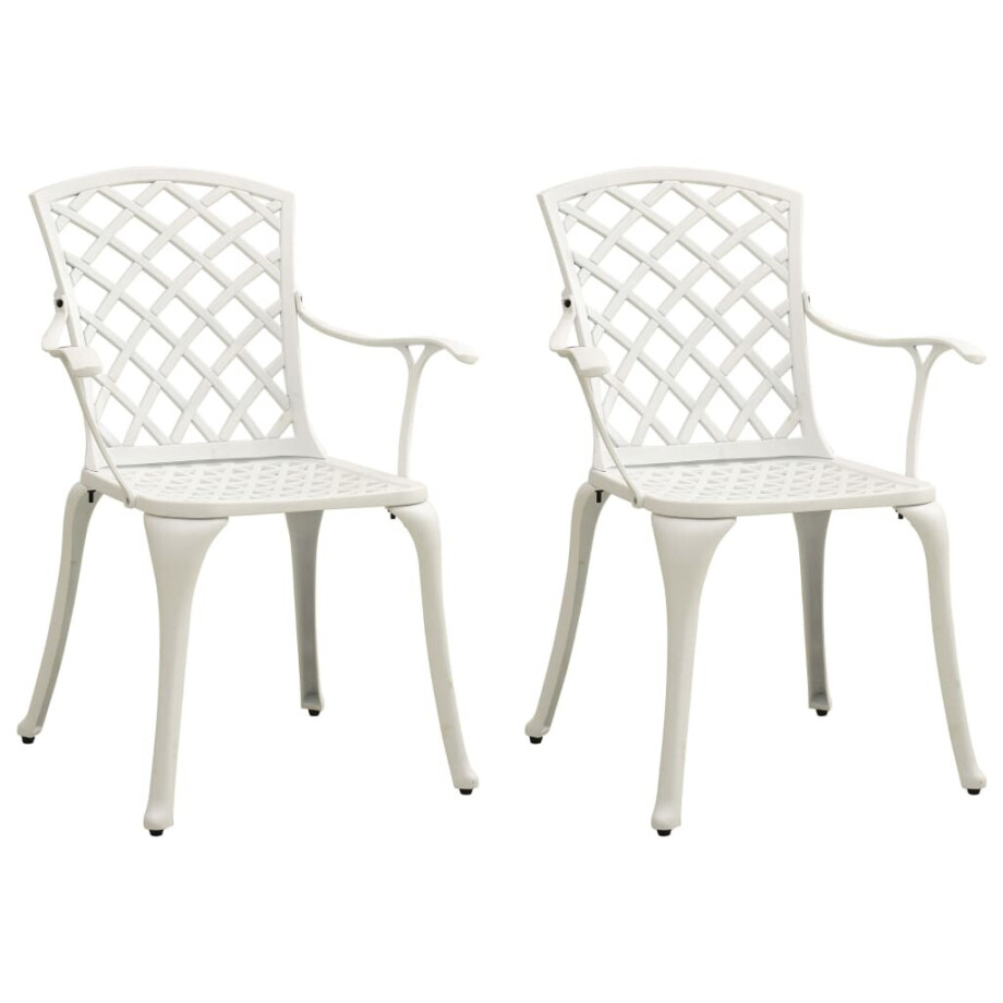 vidaXL Tuinstoelen 2 st gietaluminium wit afbeelding 1