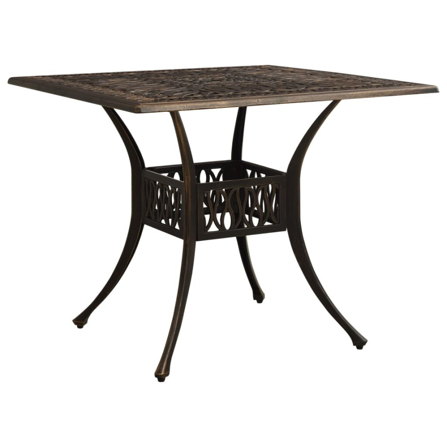 vidaXL Tuintafel 90x90x73 cm gietaluminium bronskleurig vidaXL Tuintafel 90x90x73 cm gietaluminium bronskleurig afbeelding 1