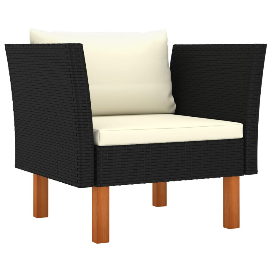 vidaXL Tuinbank poly rattan en massief eucalyptushout afbeelding 1