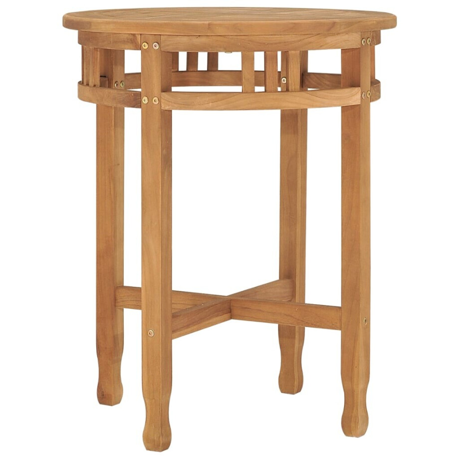 vidaXL Bistrotafel inklapbaar Ø60x75,5 cm massief teakhout vidaXL Bistrotafel inklapbaar Ø60x75,5 cm massief teakhout afbeelding 1