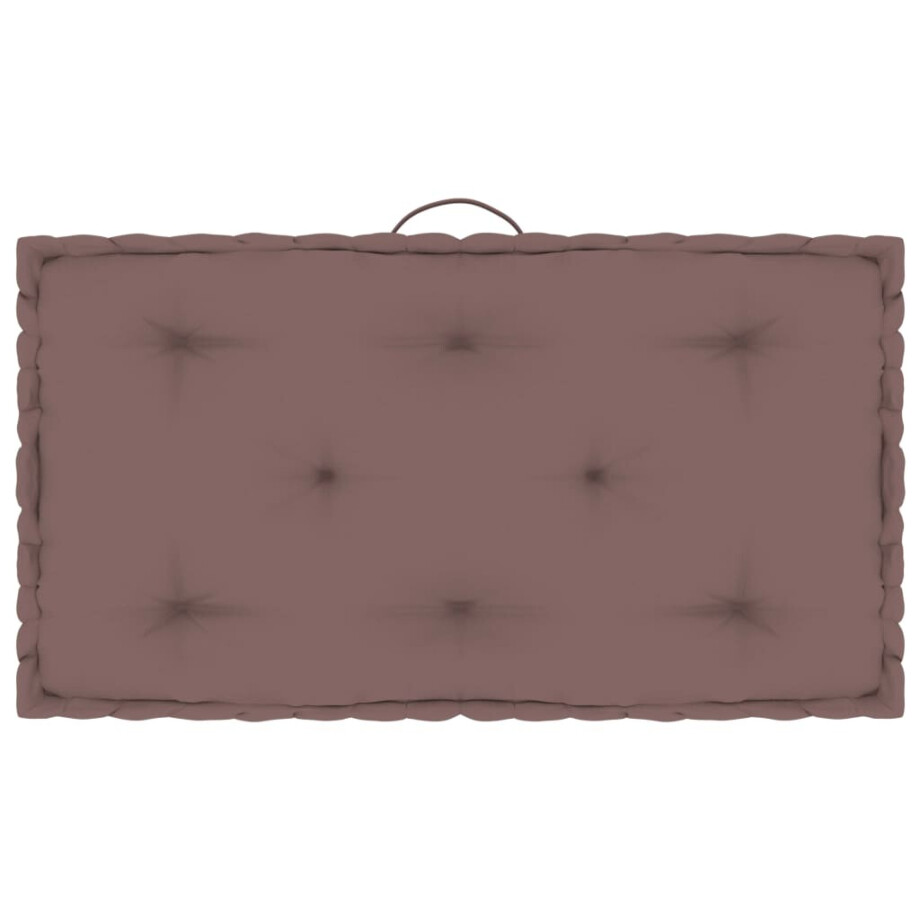 vidaXL Palletvloerkussen 73x40x7 cm katoen taupe afbeelding 1
