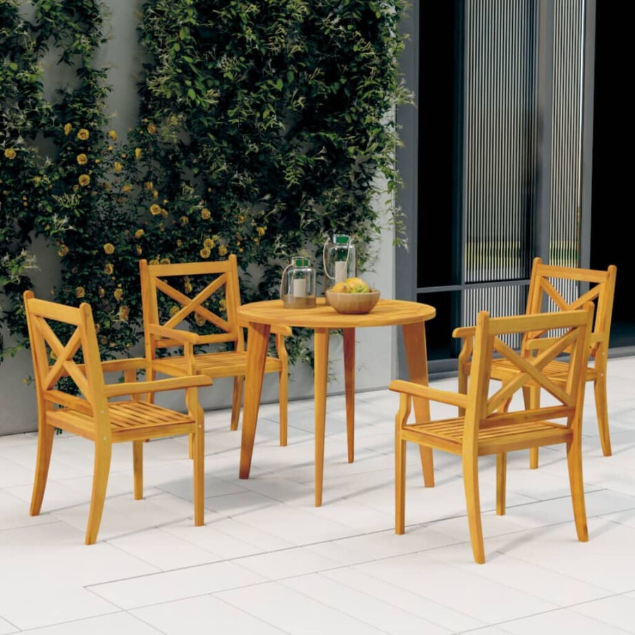 vidaXL 5-delige Tuinset massief acaciahout afbeelding 1