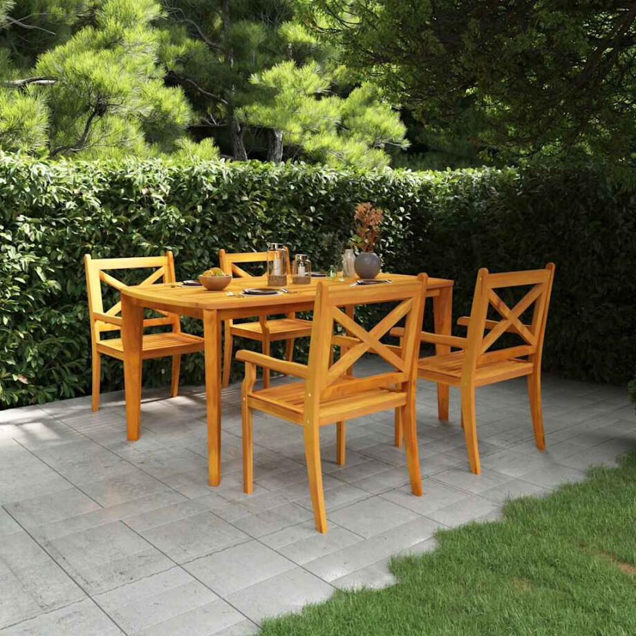 vidaXL 5-delige Tuinset massief acaciahout afbeelding 1